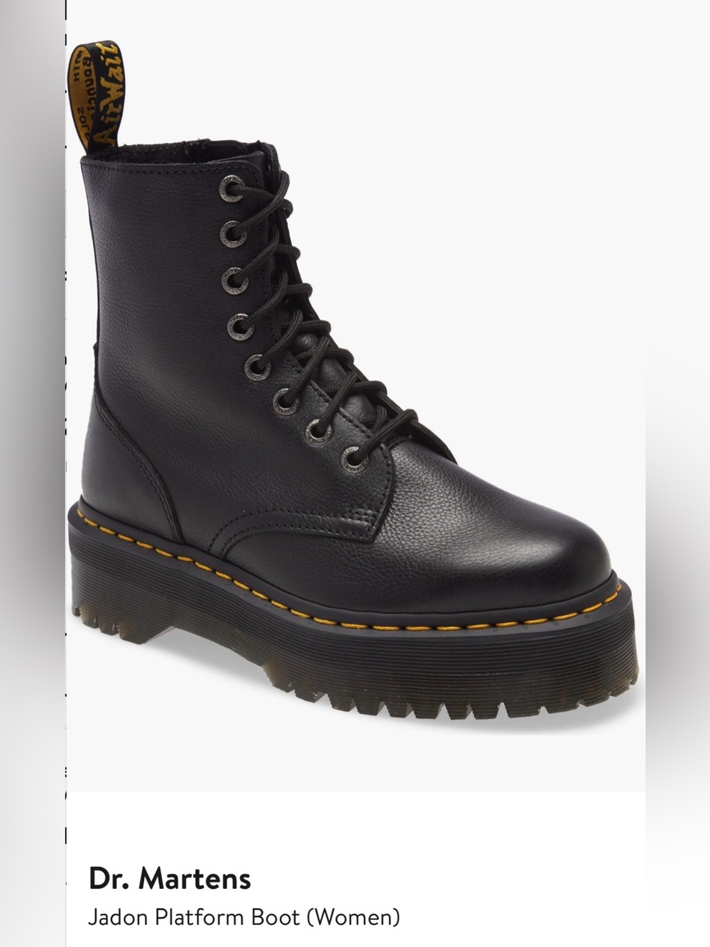 Dr. Martens Black Jadon Platform Lace-Up Boot